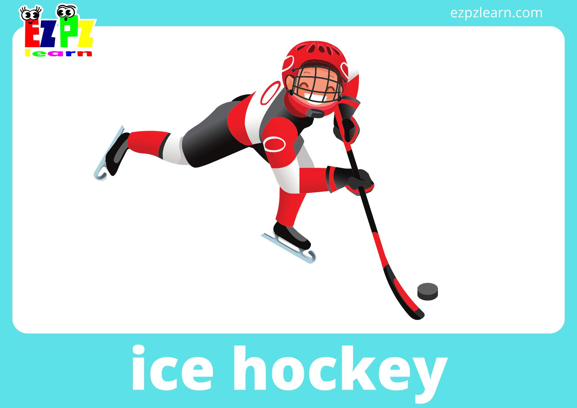 Ice Hockey Winter Sports Flashcard 
